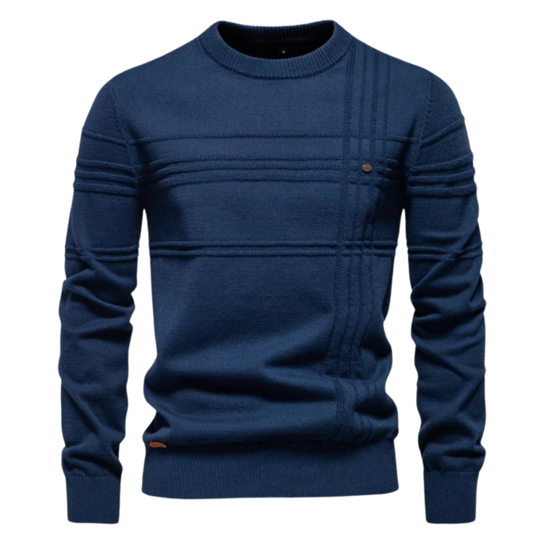 Bryson | Katoenen herentrui met streepdesign 3