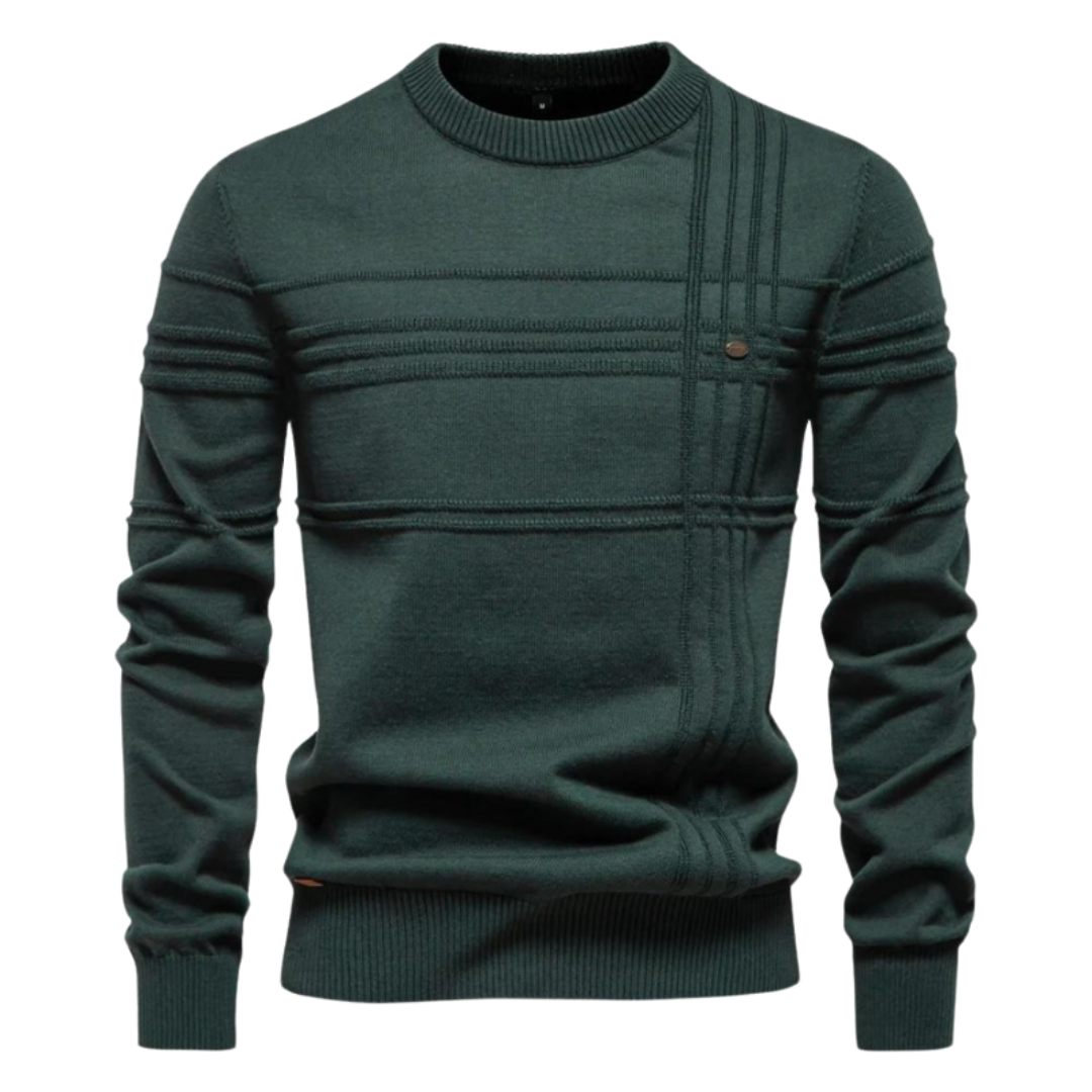 Bryson | Katoenen herentrui met streepdesign 4