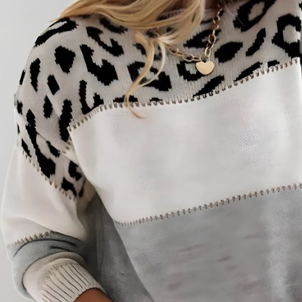 Charlene | Casual trui met luipaardprint
