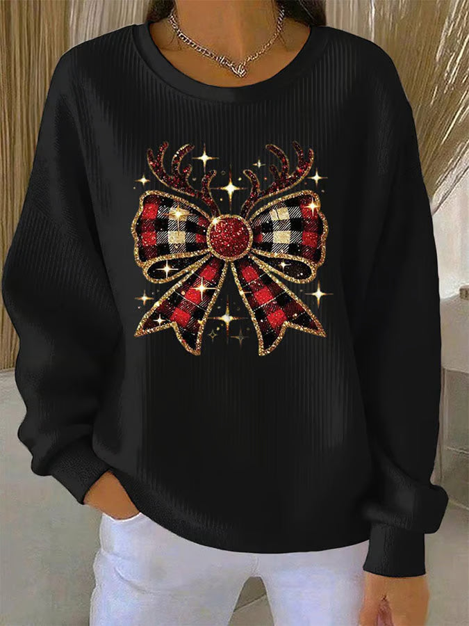 Elin - Kersttrui met strikmotief 1