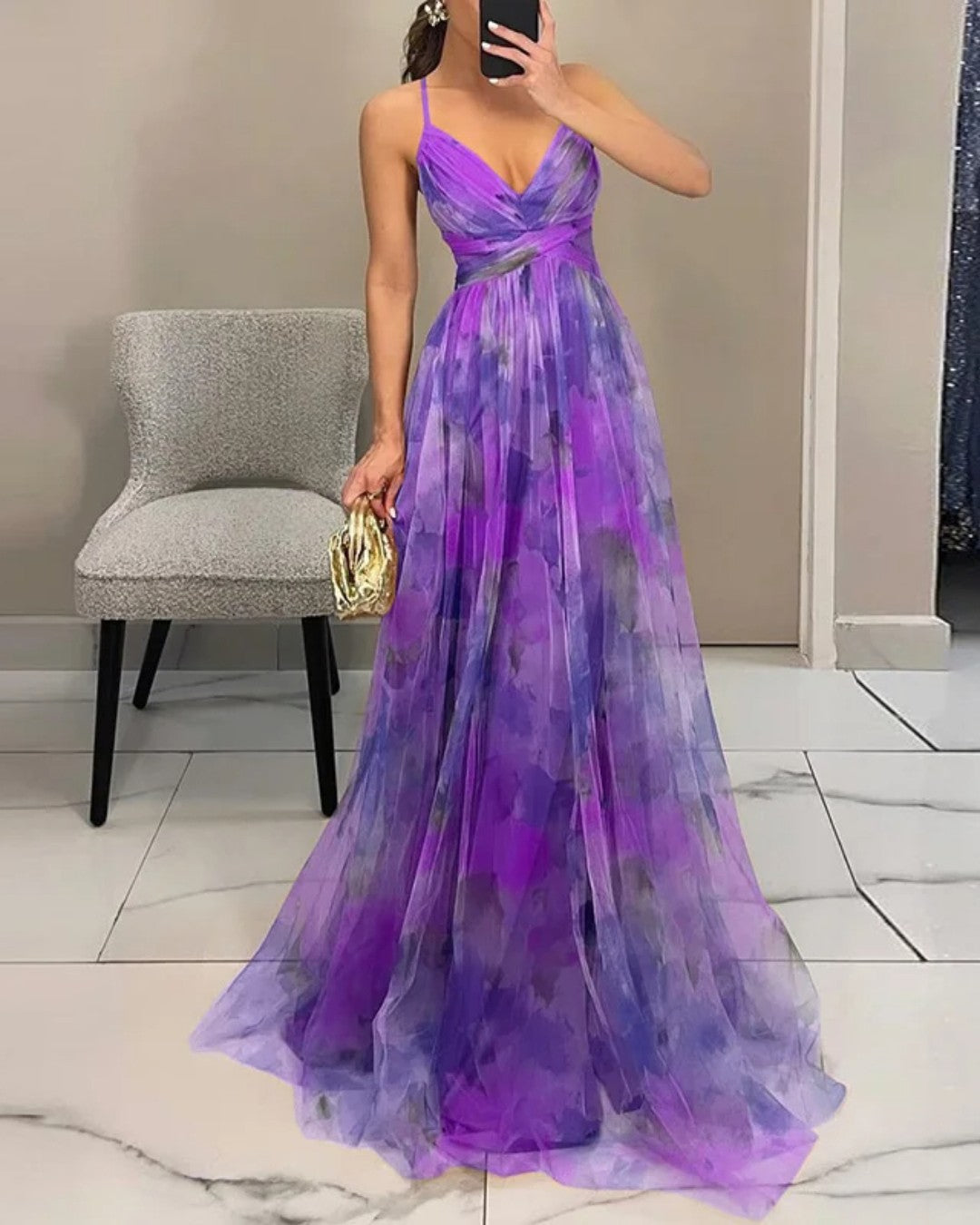 Katrien | Maxi-jurk met bloemenprint