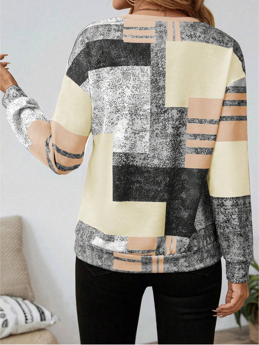 Marisa | Trui met grafische print en ritssluiting