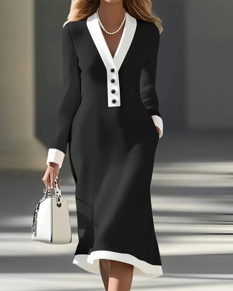 Kaylin | Elegante jurk met lange mouwen 0