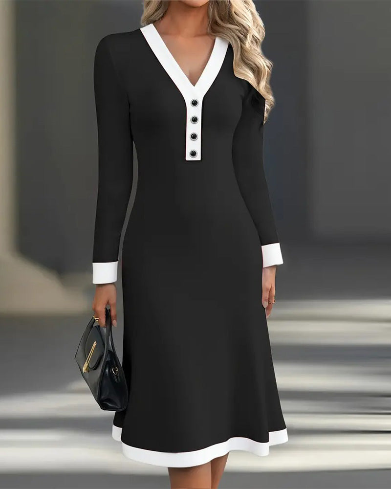 Kaylin | Elegante jurk met lange mouwen 1
