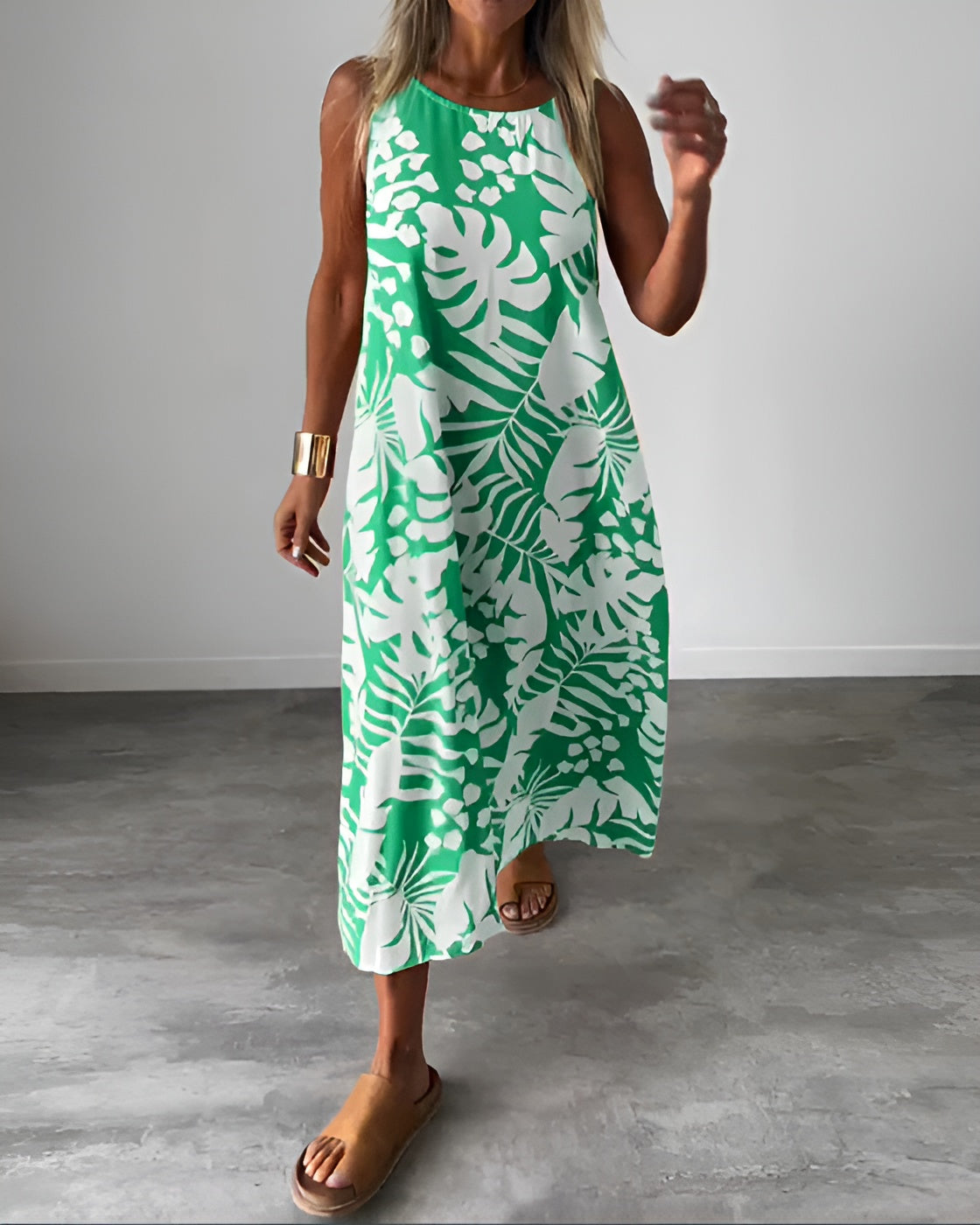 Korina | Zomerjurk met botanische details