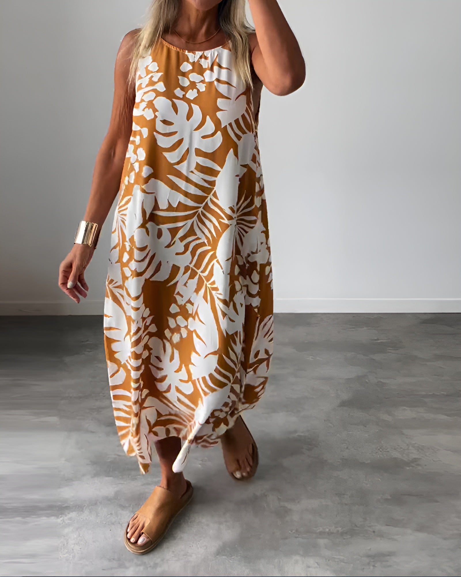 Korina | Zomerjurk met botanische details