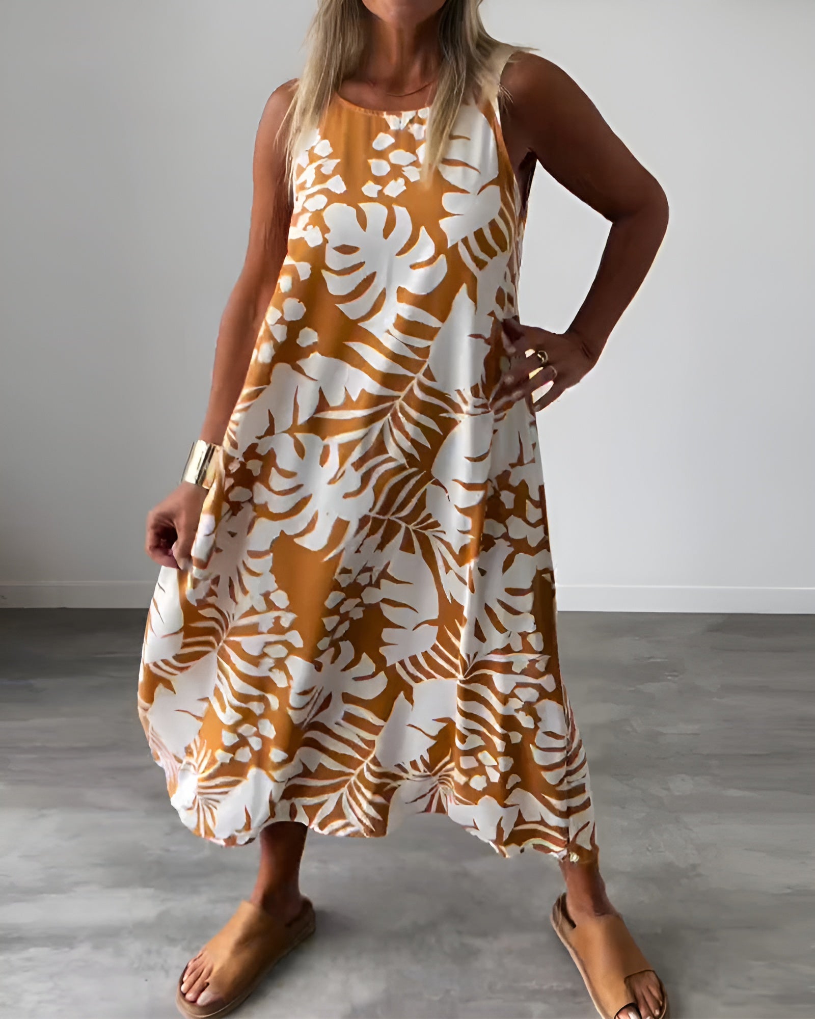 Korina | Zomerjurk met botanische details