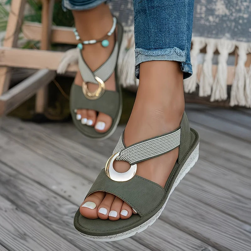 Loraine | Slingback sandalen met ringdetail