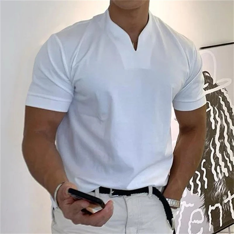Lucas | T-shirt met korte mouwen en V-hals