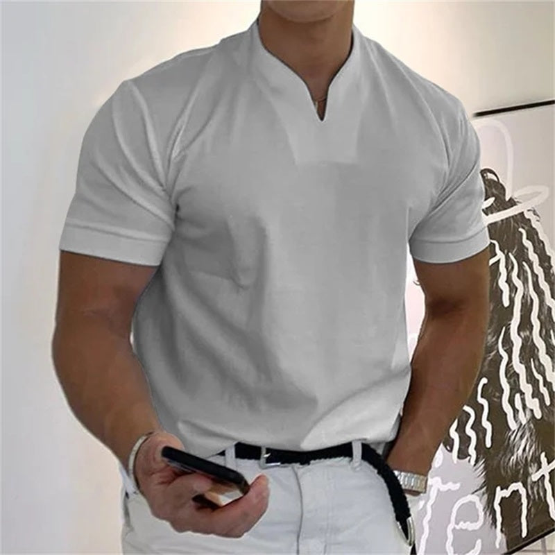 Lucas | T-shirt met korte mouwen en V-hals