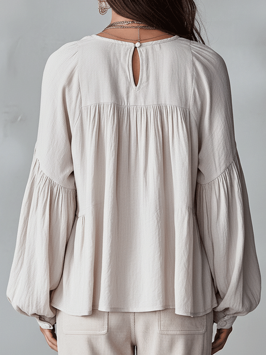 Cali | Luchtige, vintage-geïnspireerde bohemian blouse met ruches