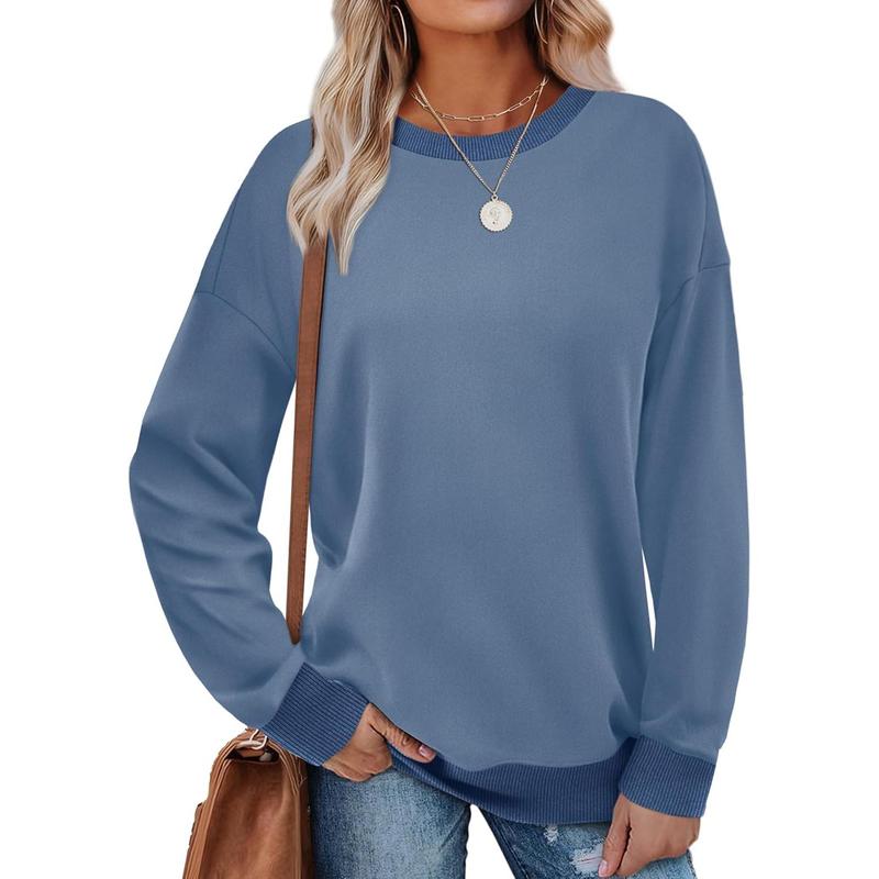 MARGARET™ - Sweatshirt met ronde hals en lange mouwen en contrasterende bies 4