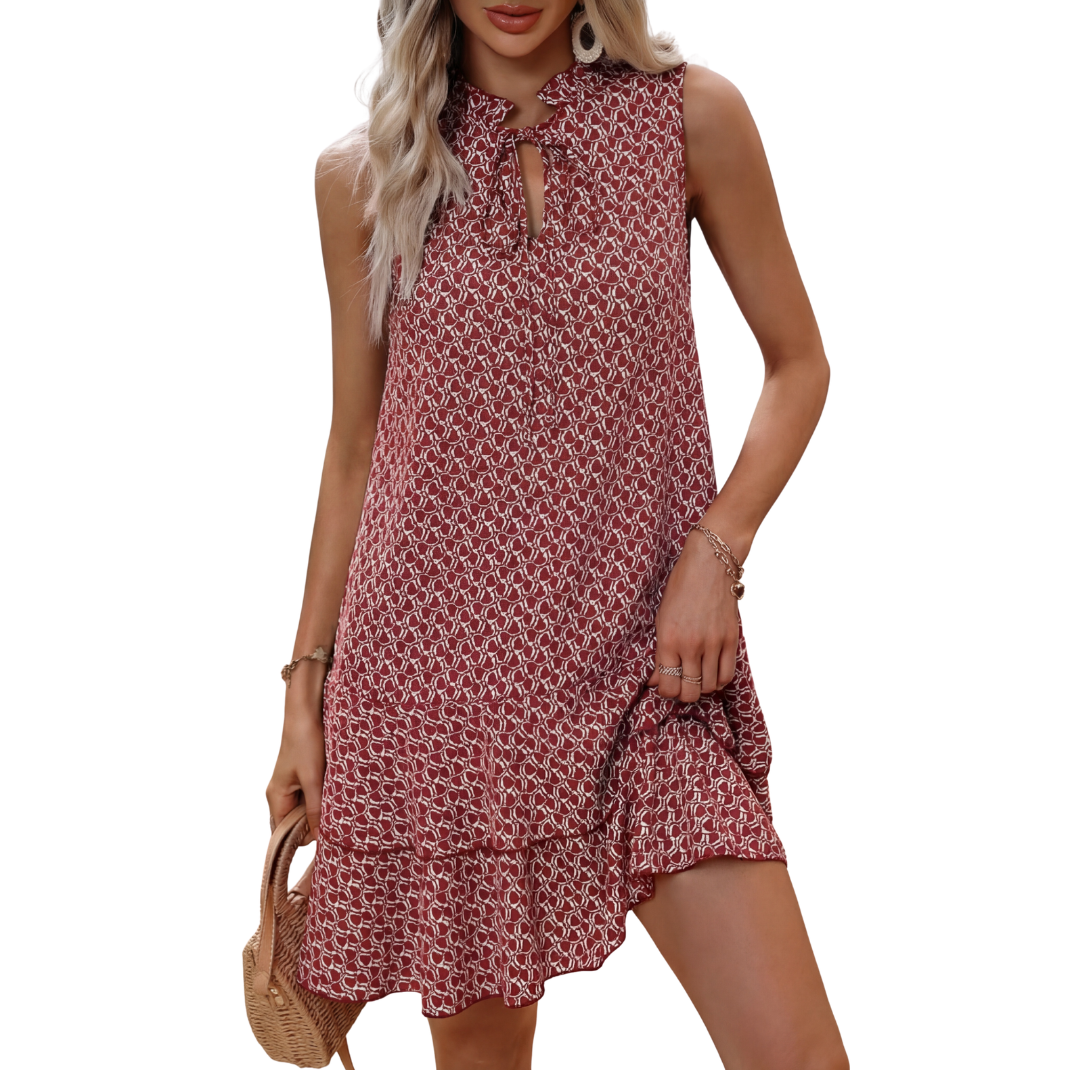 Naomi | Bohemian midi-jurk met print en bandjes