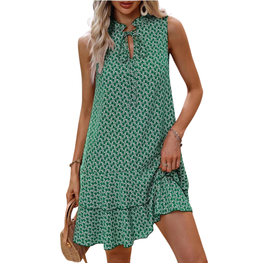 Naomi | Bohemian midi-jurk met print en bandjes