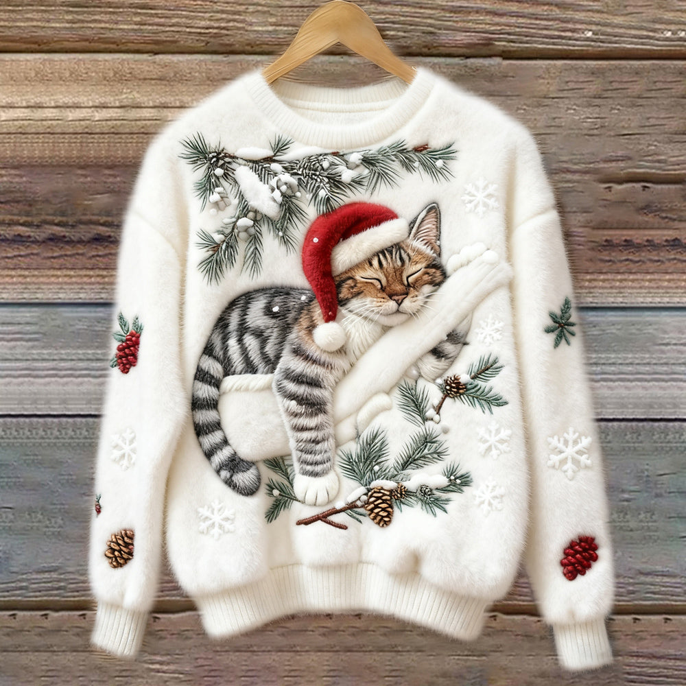 Niamh – Zachte feestelijke trui met kattendetails 1