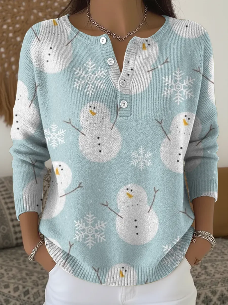 Lenzy | Kersttrui met vrolijke sneeuwpoppen