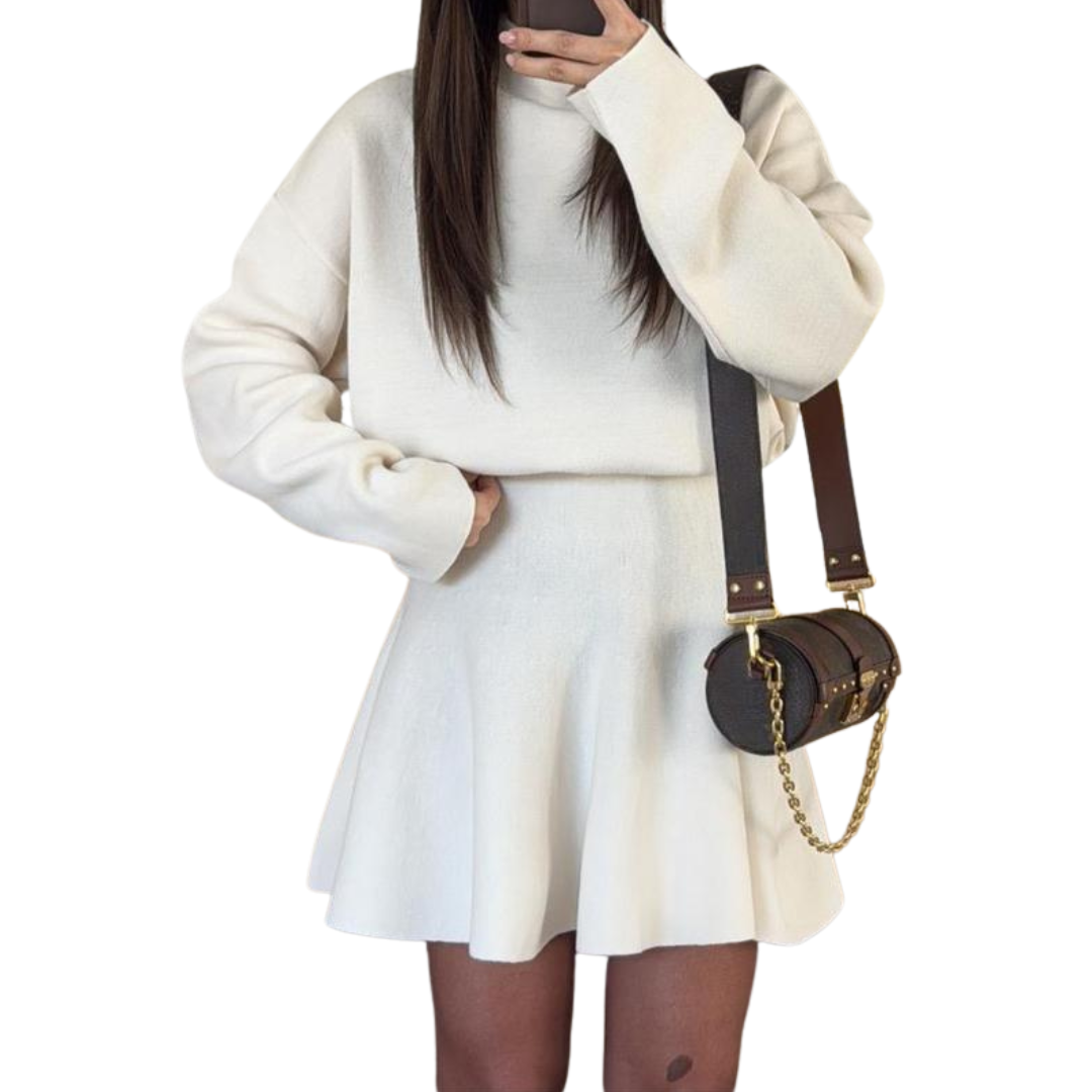 PHOEBE™ - Halfhoge hals, losse gebreide trui-jurk 3