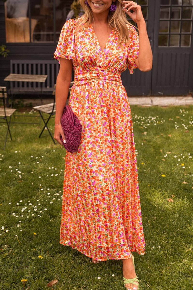 Pauline | Lange jurk met bloemen