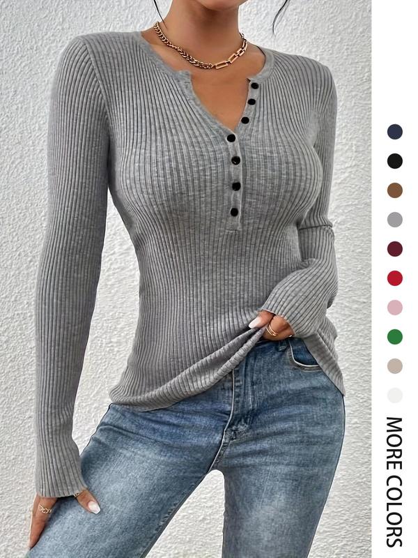 SHASHA™ - Elegante, chique, slanke top met lange mouwen en ronde hals 0