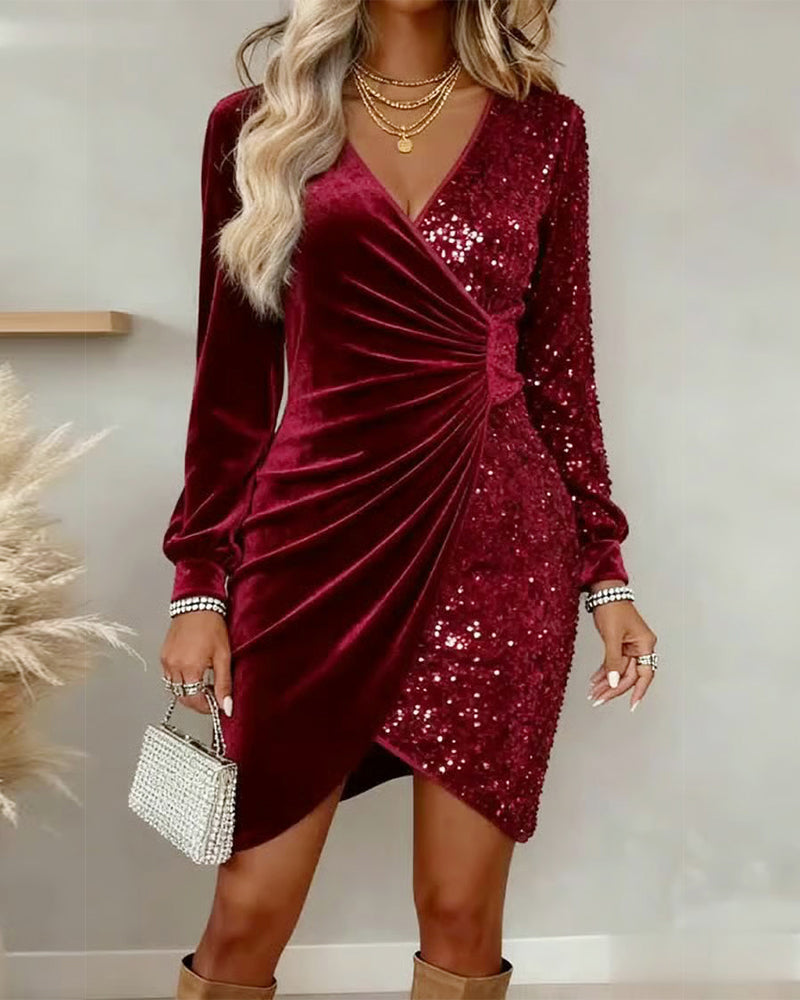 Seraphine | Fluwelen paillettenjurk 1