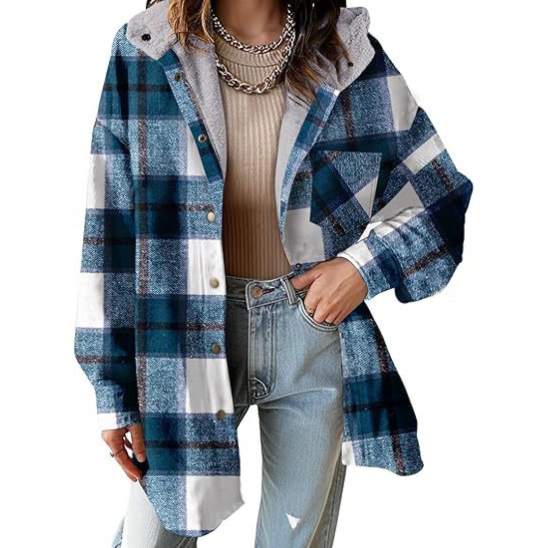TALLULAH™ - Relaxed Fit Geruite Jas met Capuchon 7