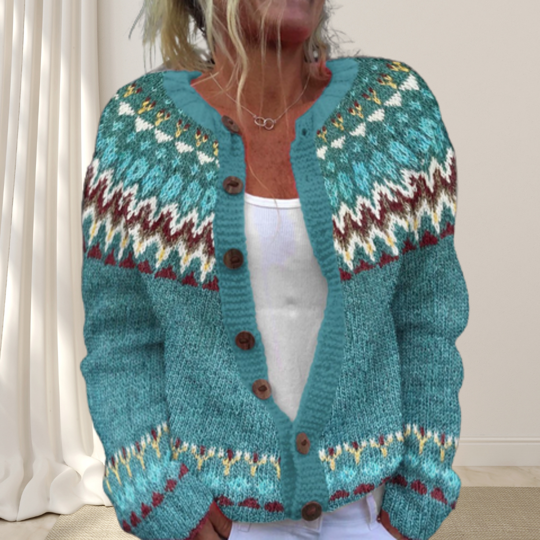 Virelle | Losgebreid vest met patroon