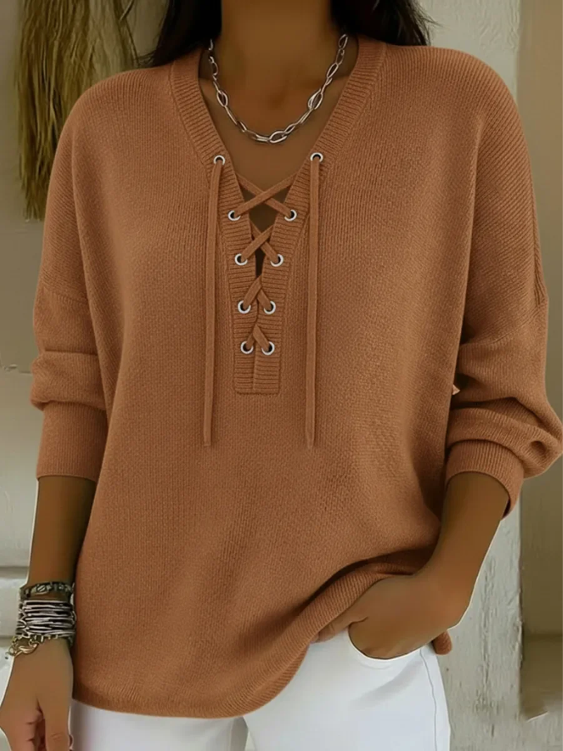 Miaraya | Trui met vetersluiting