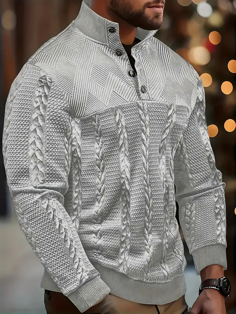 Heere | Lange Mouw Henley Trui Met Strepen