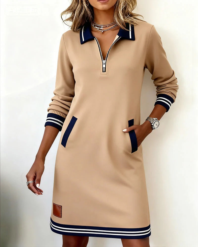 Chic | Lange Mouwen Katoenen Jurk